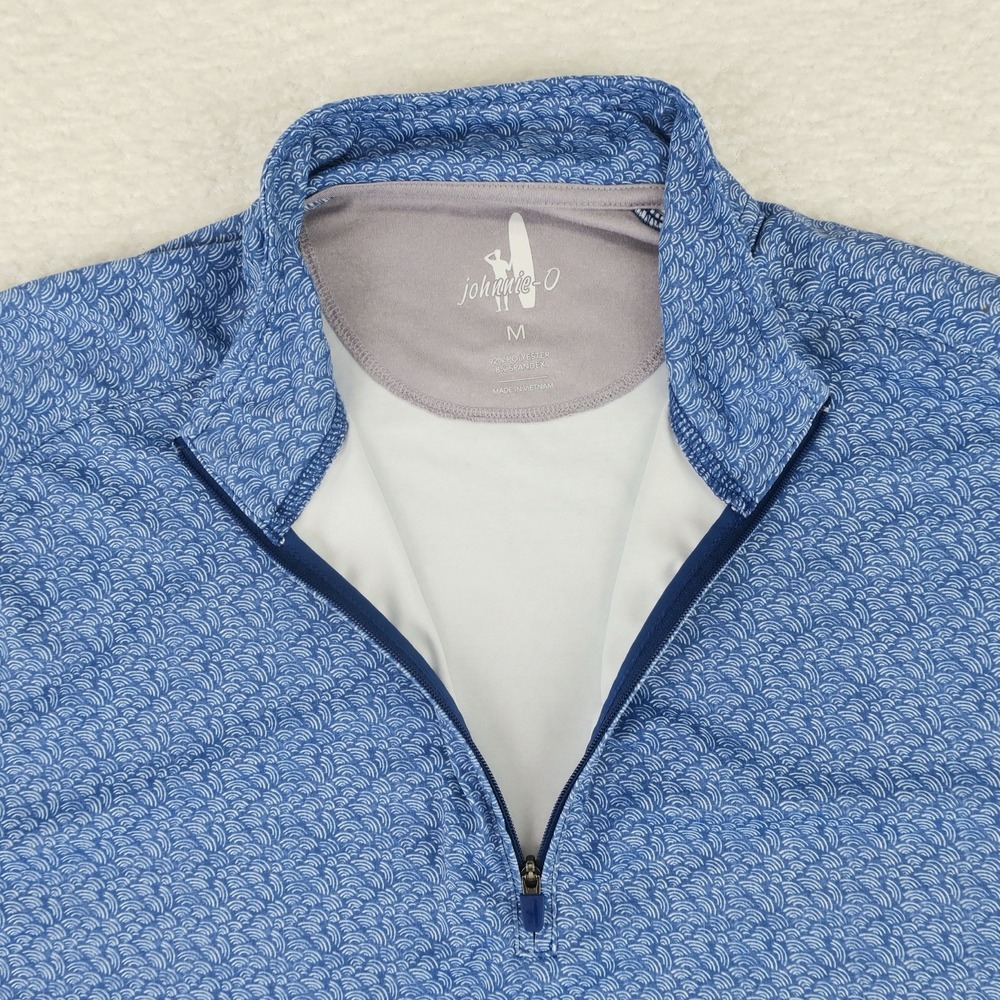 Johnnie-O Golf 1/4 ZipPerformance Sweater Mens Medium Blue‎ Quonochontaug - Picture 8 of 13